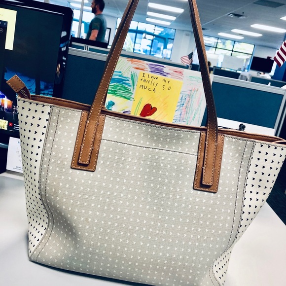 Fossil two tone tote purse - Picture 3 of 3